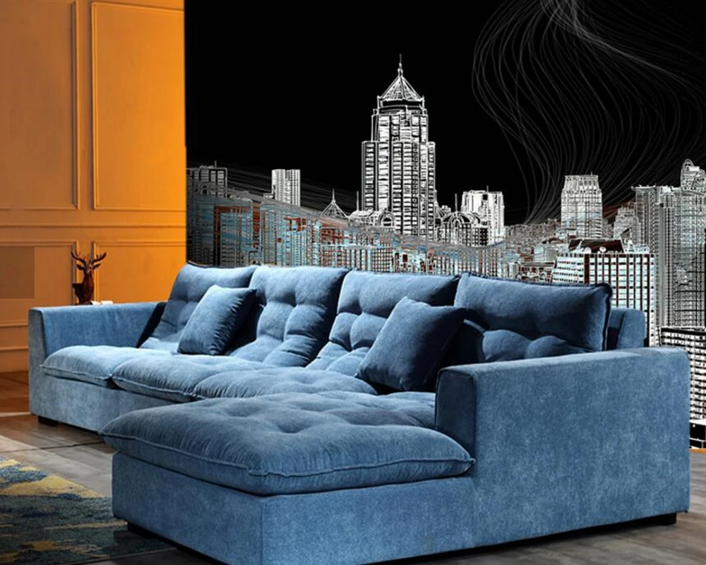 

New York Golden Gate Bridge architecture lines black and white wallpaper,living room TV sofa wall bedroom mural papel de parede