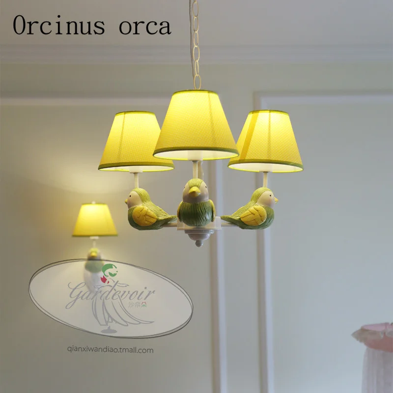 American Little Fresh Birds Cartoon Chandelier Boys And S American Little Fresh Birds Cartoon Chandelier Boys And S Bedroom Simple European Children Room Resin In Pendant Lights From