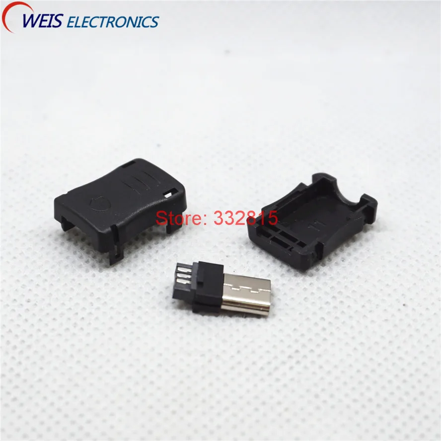 

10pcs Micro USB 5 Pin T Port Male Plug Socket Connector Plastic Cover for DIY Dropshipping Top Sale Free shipping