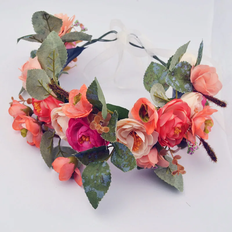 12 цветов Элегантный свадебный венок цветок повязка для волос цветочный венок-корона для фестиваля свадьба пляж