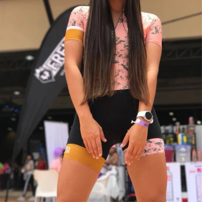 2019 Pro Team триатлон костюм женский короткий рукав Велоспорт Джерси Skinsuit комбинезон