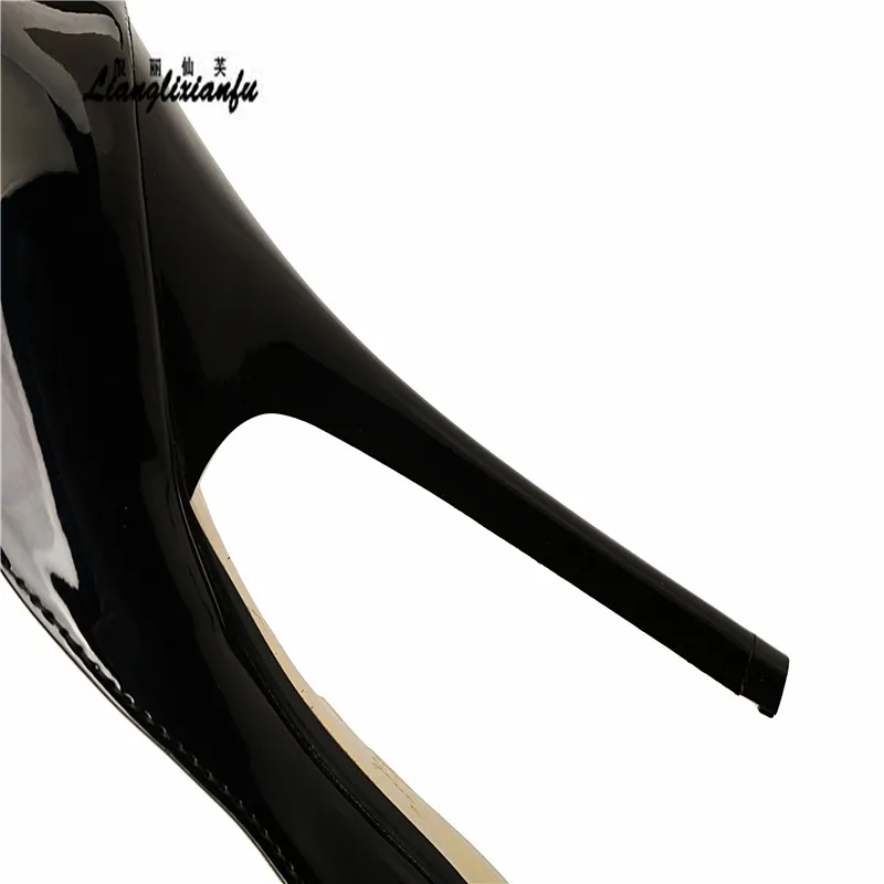 LLXF Plus:45 46 47 48 49 Summer Pointed Toe Stiletto D'Orsay transparent shoes 14cm High Heels Sandals woman Gold Bottoms Pumps