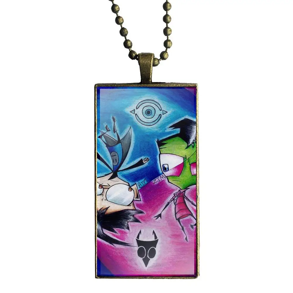 EJ glaze Gir Invader Zim стеклянная подвеска с изображением галактики ожерелье женское
