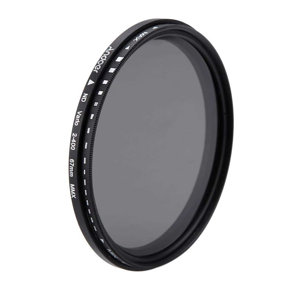 

Andoer 67mm ND Fader Filter Neutral Density Adjustable ND2 to ND400 Variable Filter for Canon Nikon DSLR Camera