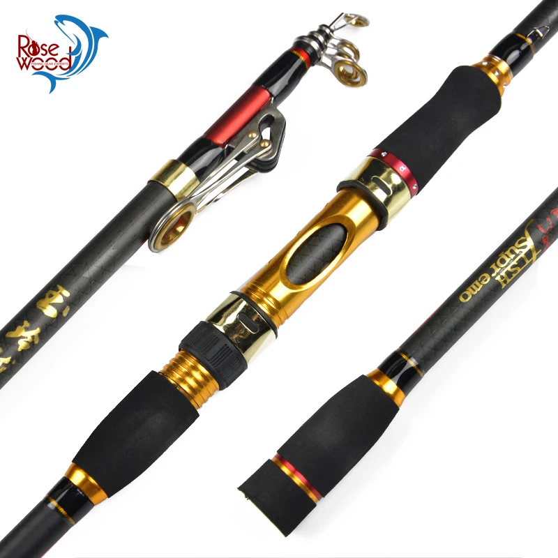 

ROSEWOOD High Elsatic Sea Fishing Pole High Quality Carbon Fiber Telescopic Fishing Rod 2.1/2.4/2.7/3.0/3.6m Pesca Tackle