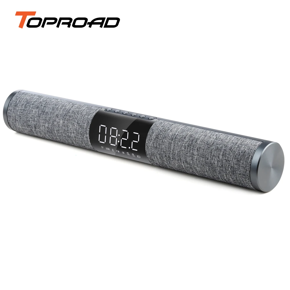 

TOPROAD TV Soundbar 20w Wirless Bluetooth Speaker Stereo Music Player Alarm Clock LCD Display Speakers Support Handsfree FM TF