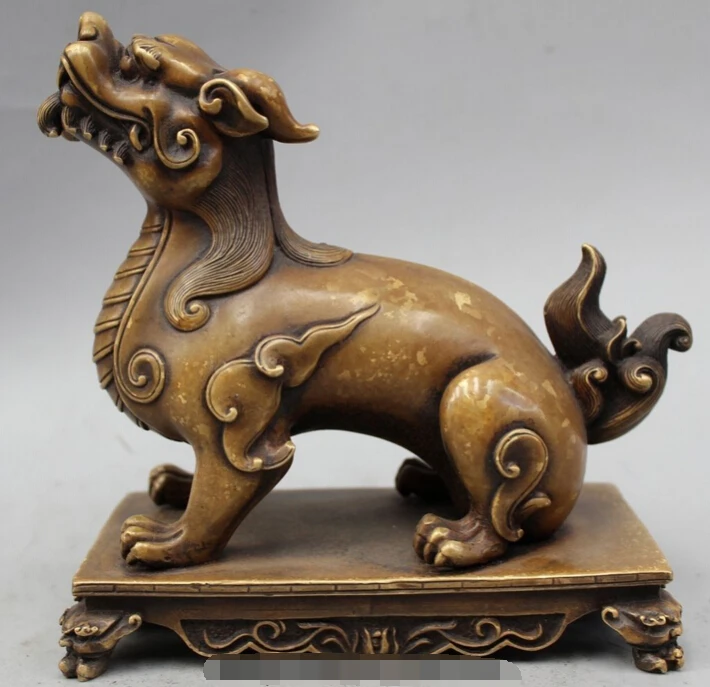 

shitou 001796 7" Chinese Folk Feng Shui Bronze Pi Xiu Unicorn Beast Animal Lion Statue Sculptu discount 30% (C0324)