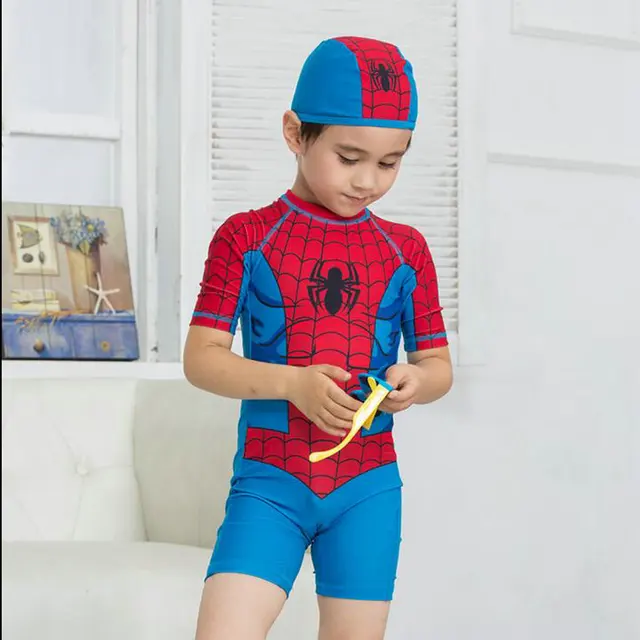 Buy Spiderman Costume Kids Swimwear for Boy Girls High Quality Summer Style One