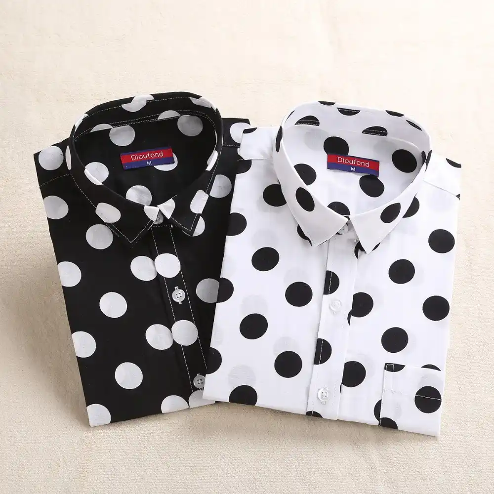 Black And White Polka Dot Blouse Deals 