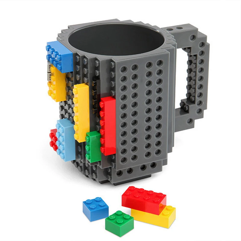 

Creative Build-On Brick Mug Building Blocks Coffee Cup Drinking Mug DIY Legoing Blocks Toys For Children Christmas Gifts 12oz