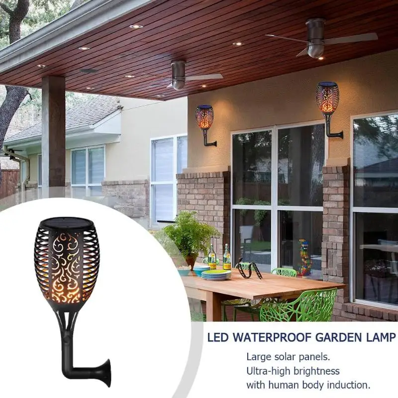 

51LED Light Control Solar Flame Light Outdoor Waterproof Garden Torch Lamp