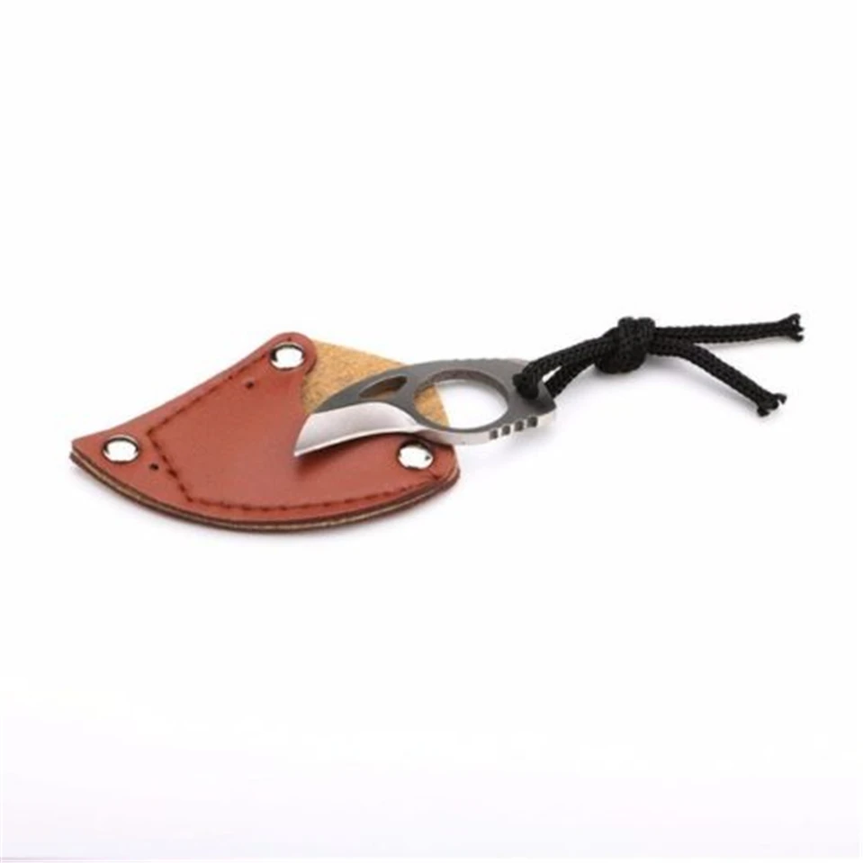 

Portable Multitools Outdoor Camping Knifes Pocket EDC Survival Security Tools Self defense Mini Claw Knife Cutter Leather Case