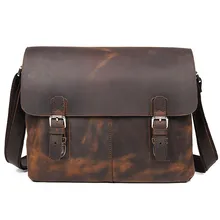 JMD Vintage Genuine Crazy Horse Leather Brown Leather Weekend Bag Shoulder Men's Messenger Bag laptops # 6002LR JMD Vintage Genuine Crazy Horse Leather Brown Leather Weekend Bag Shoulder Men's Messenger Bag laptops # 6002LR