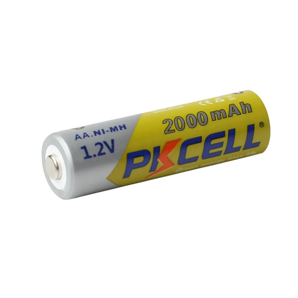 4 шт./карта PKCELL AA батарея 1 2 V 2000mAh Ni MH перезаряжаемые батареи Bateria Baterias для