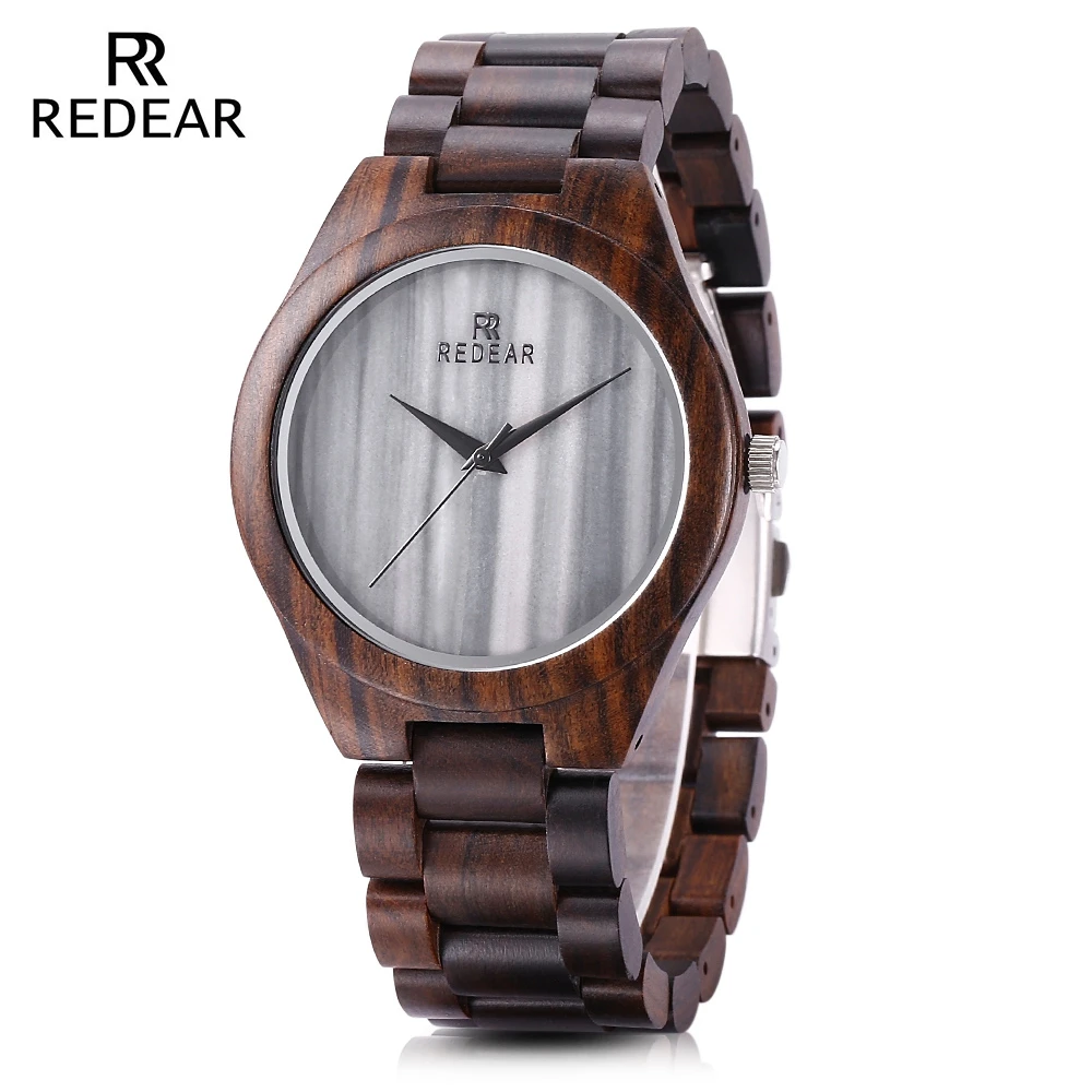 

REDEAR SJ1448 - 1 Men Women Wood Marble Dial Quartz Watch Fashion Wooden Wristwatches