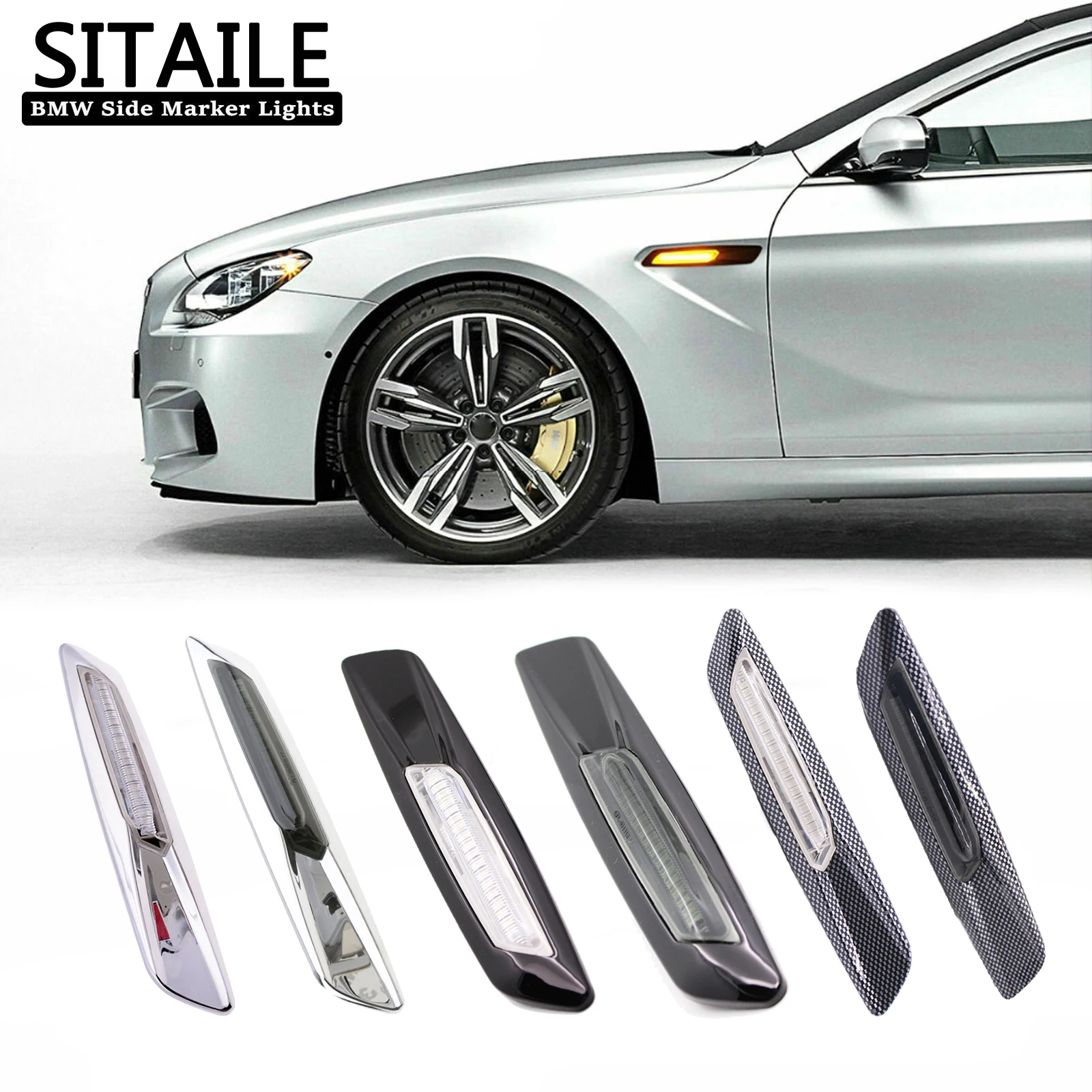 

SITAILE 2 PCS Car LED Turn Signal Light Auto LED Smoke Amber Side Marker Signal Light For BMW 3 Series E90 E91 E92 E93 Side Lamp