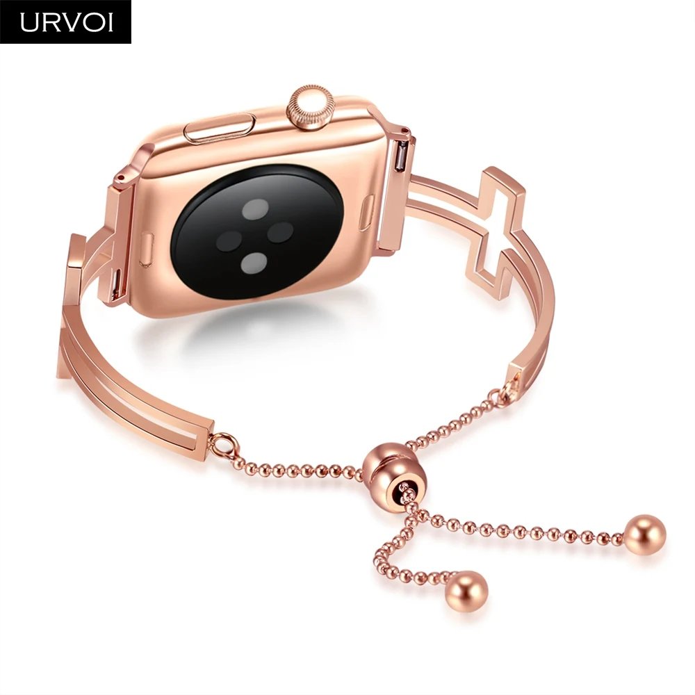 URVOI ремешок для Apple Watch манжета девушка мода запястье браслет из нержавеющей стали