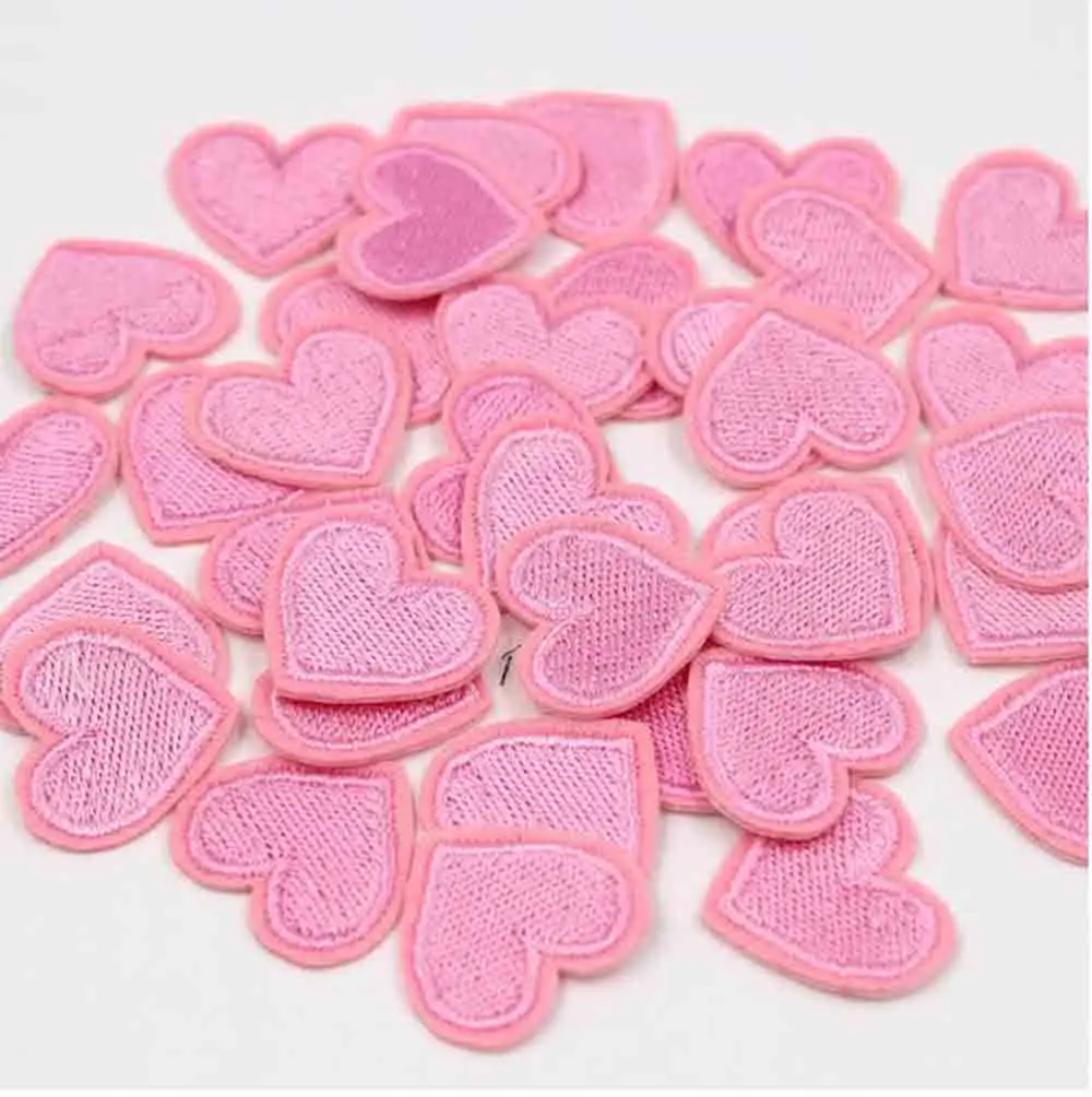 

DIY Accessories 20 Pcs Love Red & Pink Heart Iron On Patch Clothes Stickers Sewing On Embroidered 2.6*2.4cm