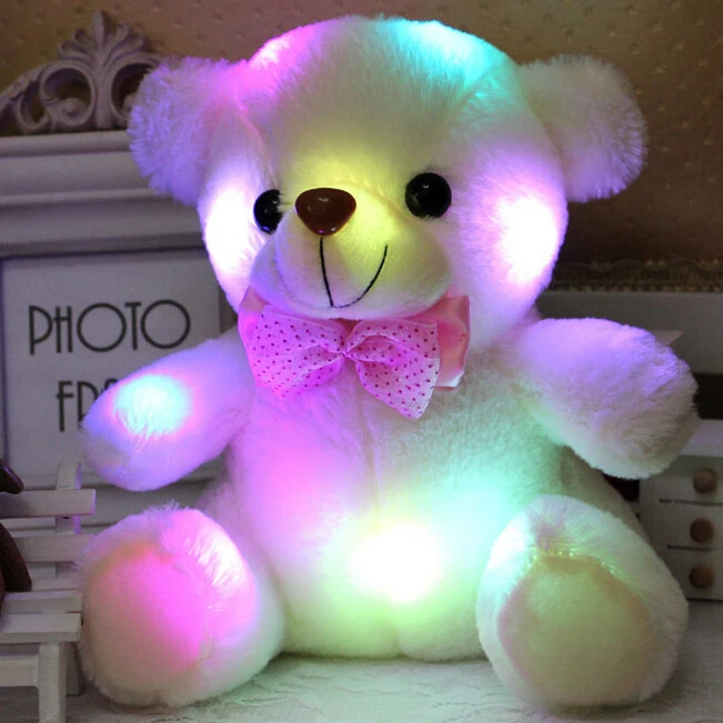 New Arrival 20CM Colorful Glowing Teddy Bear Luminous Plush font b Toys b font LED Bear
