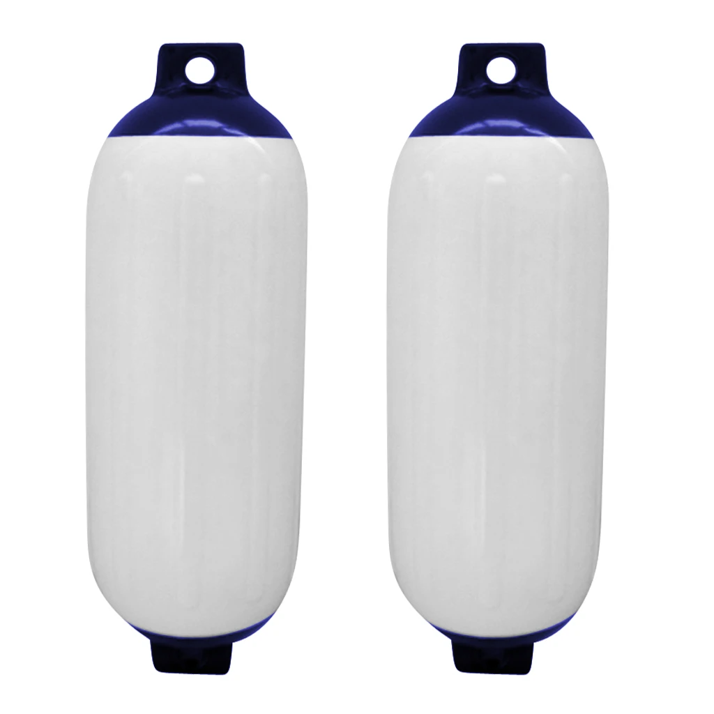

2pcs Marine Fenders Inflatable Blue Twin Reinforce Eye Vinyl 11 x 40cm Boat Mooring Buffer UV Protected Suitable for Small Boat