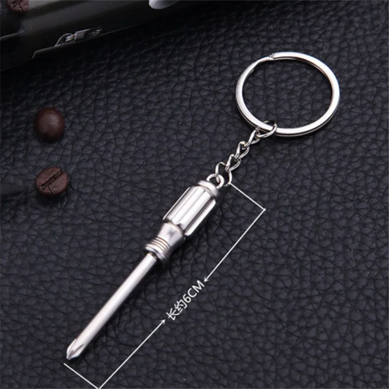 

Portable Mini Screwdriver Repair Tool 6cm Metal Zinc Alloy Cross Screwdrivers Keychain Key Ring Style Simulation Model