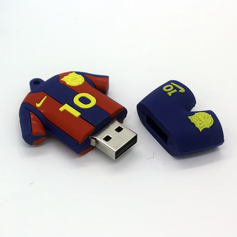 Стильный usb-флеш-накопитель 128 ГБ USB флэш-накопитель 64 ГБ 32 ГБ 16 ГБ 8 ГБ флеш-накопитель Барселона футбольная Джерси Barca Messi Memoria USB Memoria