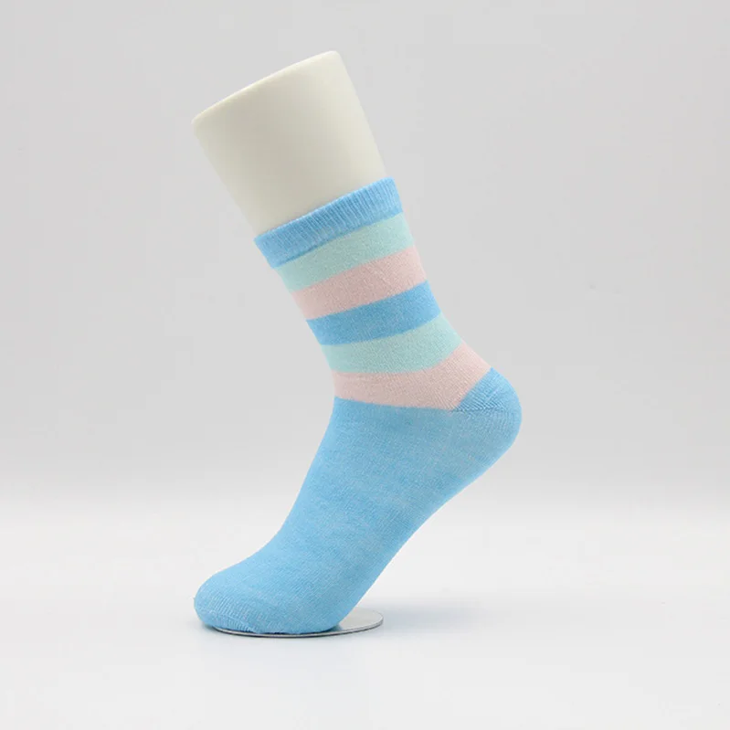 5 пар, яркие цвета, полосатые женские короткие Дышащие носки, впитывающие пот, высокое качество, хлопчатобумажные женские носки, простые милые носки для девочек, Meias
