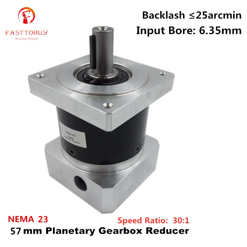

Input 6.35mm NEMA23 Ratio 30:1 Planetary Gearbox Reducer for NEMA23 57mm Servo/Stepper Motor ,57XG