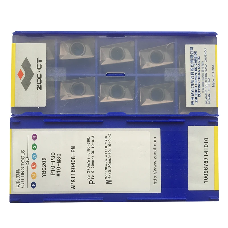 

50pcs ZCC insert YBG202 APKT160408-PM ZCCCT APKT160408 APKT 160408 APKT16 ZCCCT Carbide insert milling tools cutter