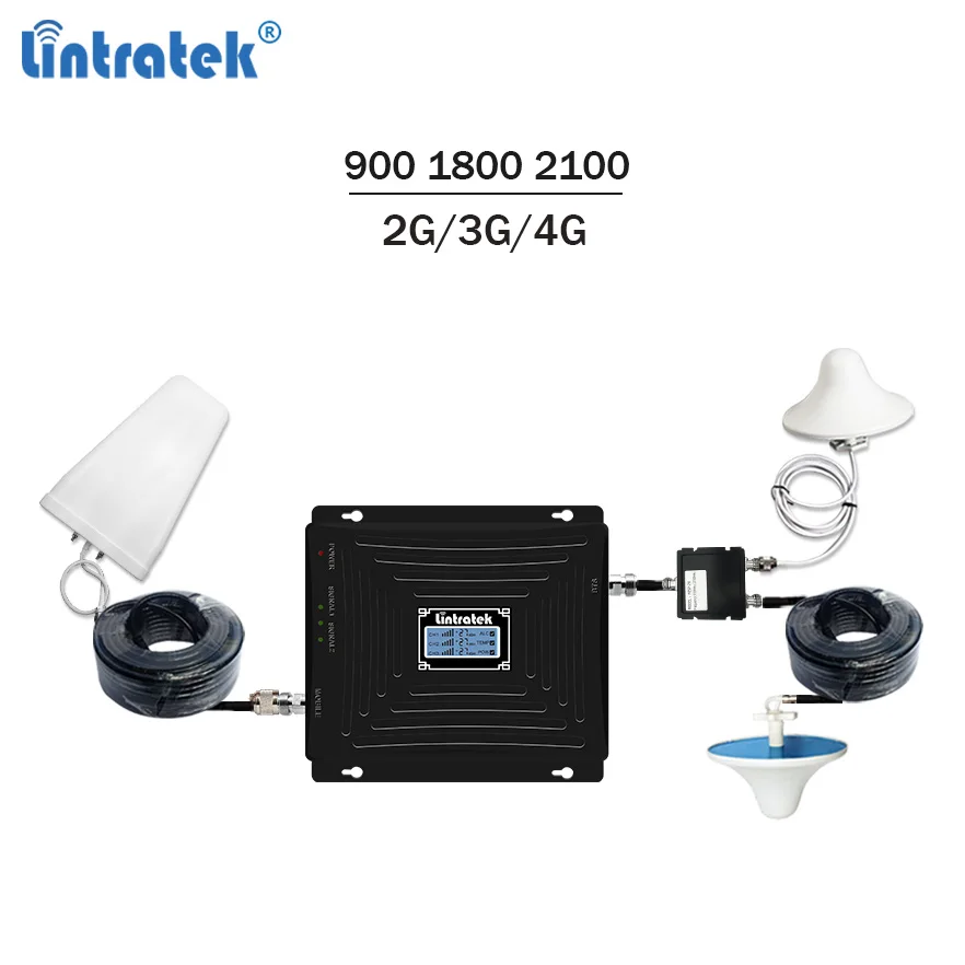 

Lintratek Tri-band Repeater 900 1800 2100Mhz Booster GSM Repeater 3G 4G LTE Signal Booster 2G 3G 4G Mobile Signal Amplifier #6