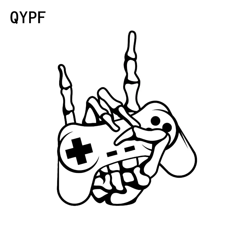

QYPF 12.1*15.1CM Interesting Skeletal Hand Joystick Game Car Sticker Decoration Motorcycle Accessories Graphic Vinyl C16-0290