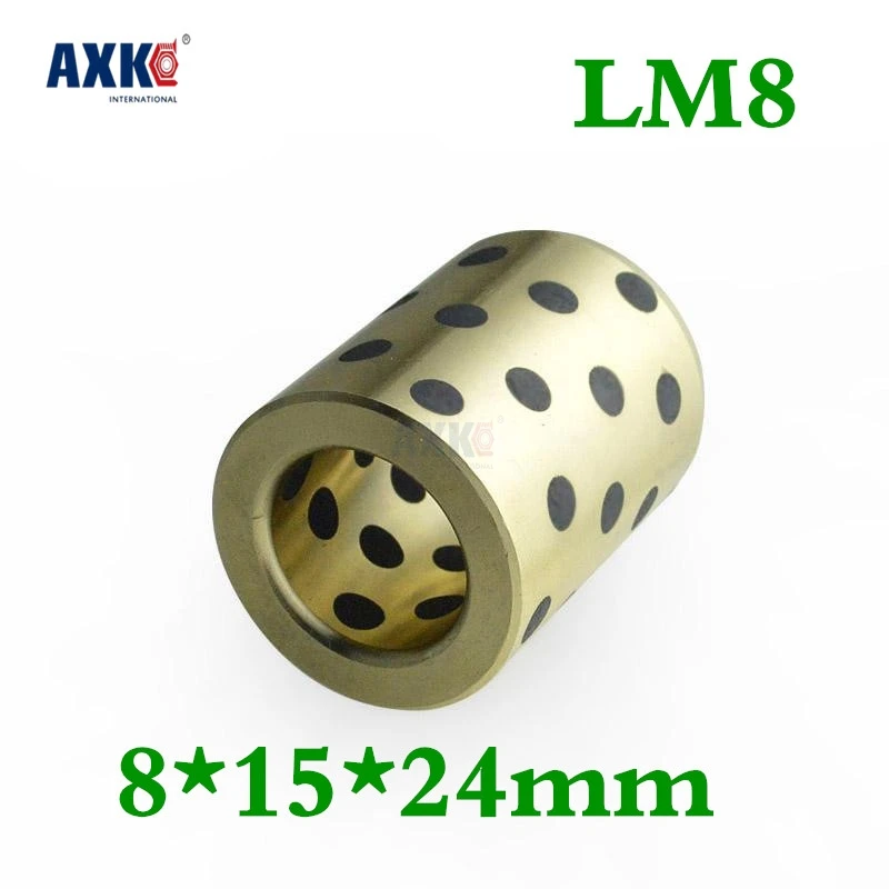 

4pcs 8x15x24 Mm Linear Graphite Copper Set Bearing Copper Bushing Oil Self-lubricating Bearing Jdb Free Shipping Lm8uu Lm8 8mm