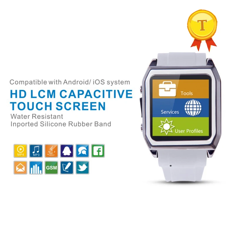 1.54inch touch screen man smart watch phone watch support mp3 mp4 sim