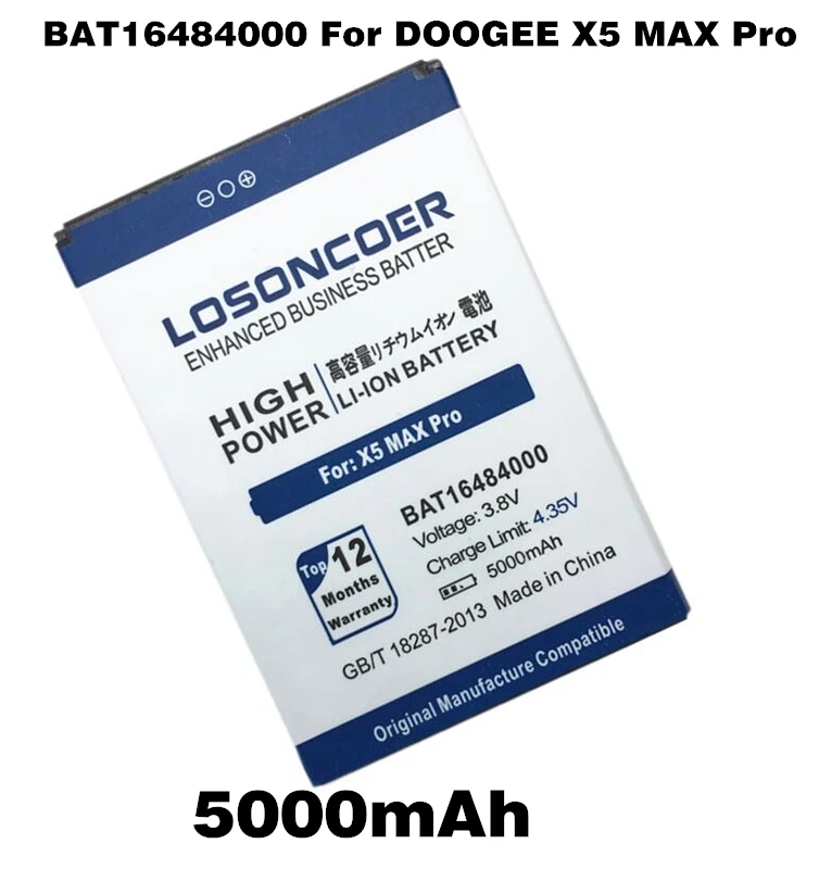 imágenes para LOSONCOER BAT16484000 5000 mAh Para DOOGEE MAX Pro Batería X5/X5 DOOGEE MAX Batería Envío Gratis Dentro de Número de seguimiento imágenes para LOSONCOER BAT16484000 5000 mAh Para DOOGEE MAX Pro Batería X5/X5 DOOGEE MAX Batería Envío Gratis Dentro de Número de seguimiento