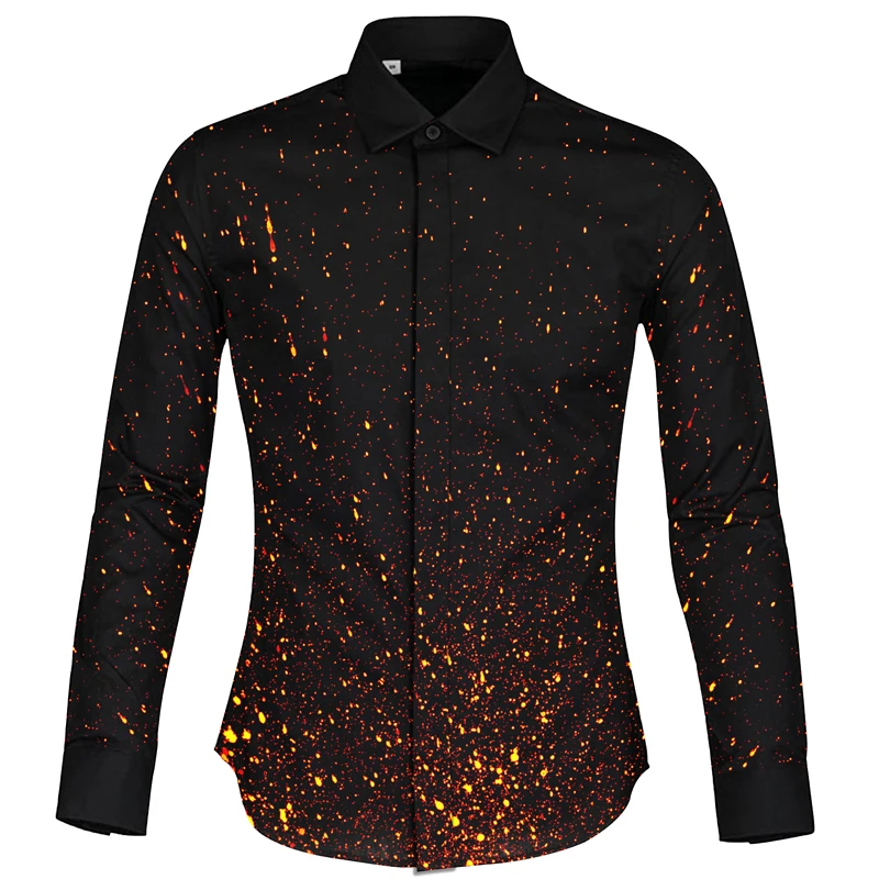Camisa masculina/Стильная мужская рубашка в стиле Галактики Повседневная стильная