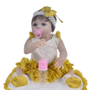 

55cm Full Silicone Reborn Baby Doll Toys Vinyl Newborn collectible doll Bathe baby handmade toddler Birthday lovely toddlers