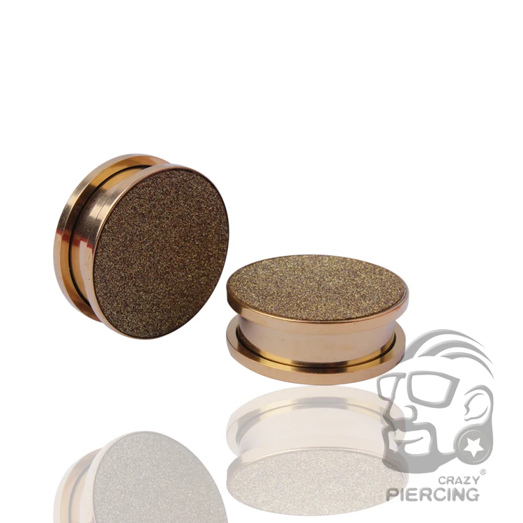 

Gold Stainless Steel Screw Ear Plug Ear Gauge Tunnel Body Piercing Jewelry