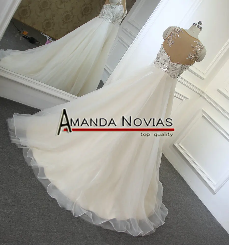 2019 реальные Аманда Novias эротическое С Бисером Топ линия свадебное платье vestido de noiva