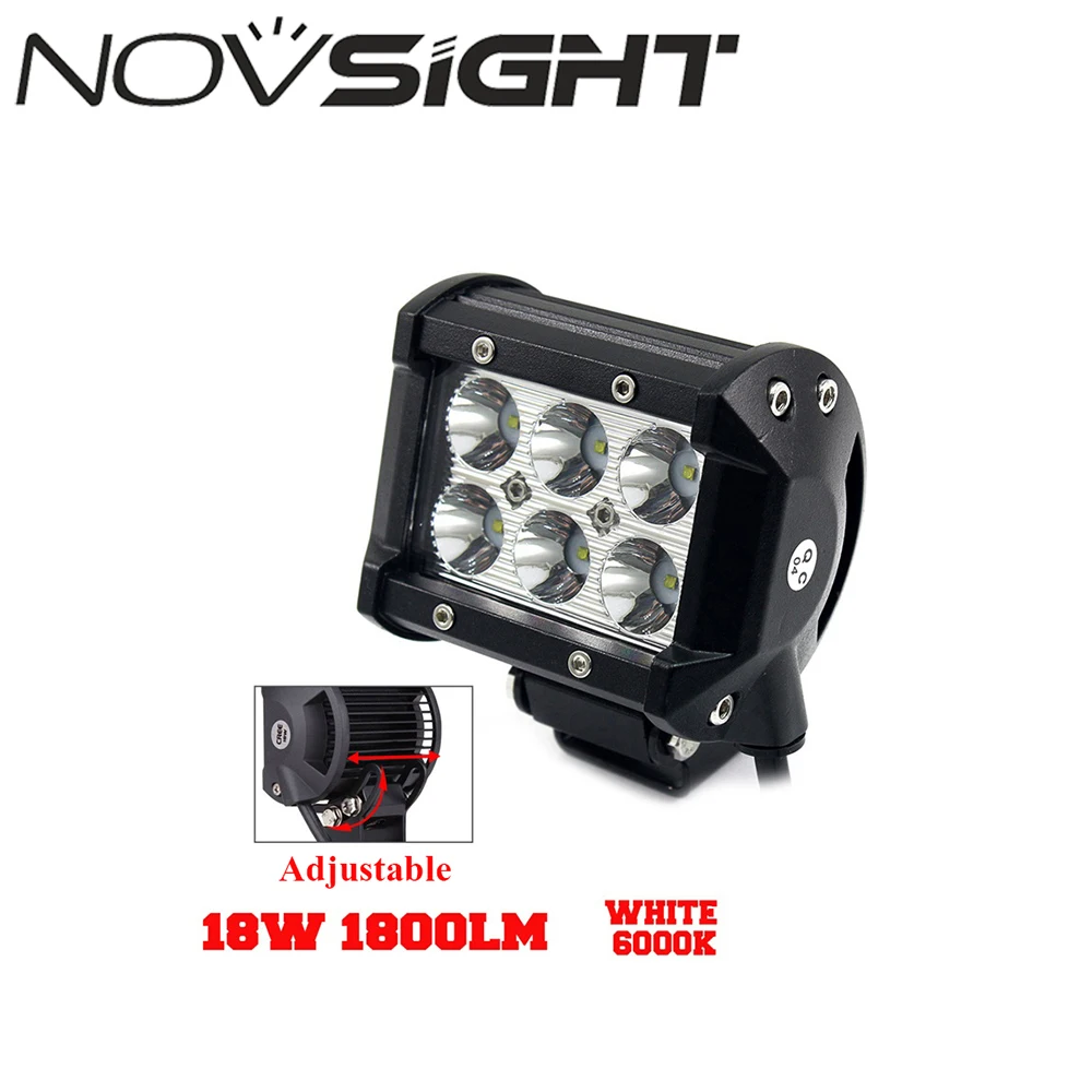 18W LED Working Light Bar 1800lm 6000K Spot Beam Offroad Driving Lamp