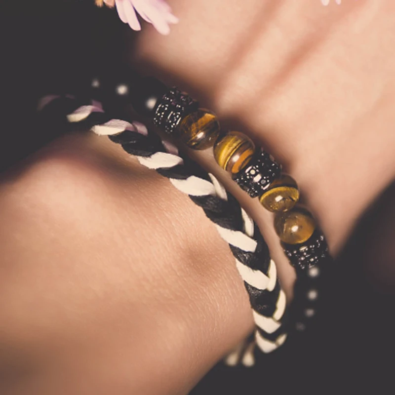

Mcllroy Bracelet Men /Beads Bracelet/Customized Letter Name Natural Stone Lava bracelets /Set friendship bracelets /for women