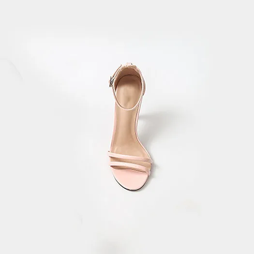 Туфли-лодочки на высоком каблуке красного цвета босоножки с ремешком на щиколотке женские 11 пикантные дизайнерские туфли на шпильке из лакированной кожи с открытым носком большого размера - Цвет: Розовый