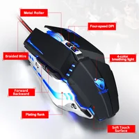 מחשב נייד Gaming Mouse 3200DPI USB Pro Wired LED Balcklit אופטי עכבר למחשב עכברים מאקרו תכנות משחק Gamer Mause עבור מחשב נייד (5)