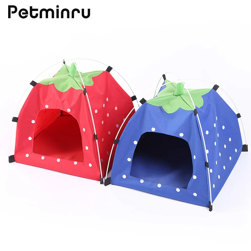 Petminru Summer Foldable Dog house Pet Tent Kennel Cat Bed Breathable