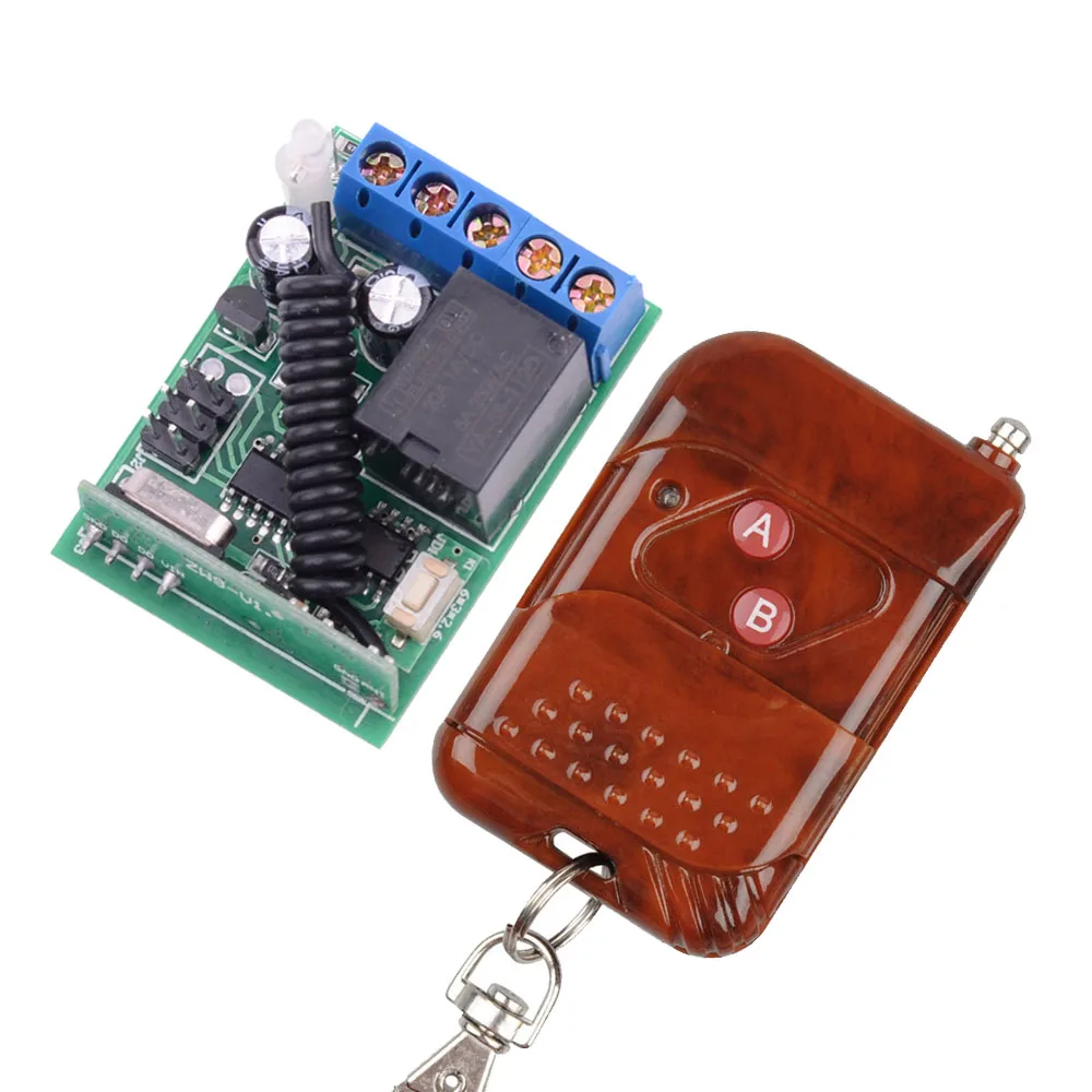 

Universal Wireless Remote Control Switch DC 12V 1CH Delay Time Relay Receiver Module and RF Transmitter
