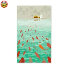 Цифровая живопись Автопортрет окрашенные цвет заполнить ручной работы подарок украшения Озеро Рыбалка группы