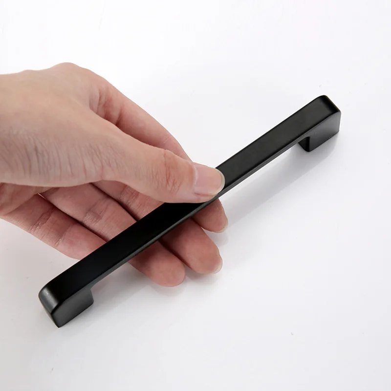 96-320 مللي متر المطبخ مقابض للخزانة نحى الحرير النيكل مجلس الوزراء الصدر خزانة الأثاث مقابض باب ثقب مركز الأجهزة الأسود