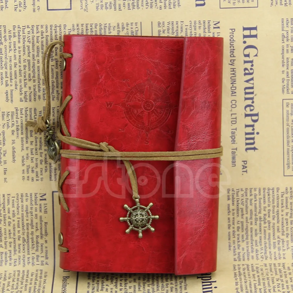 

Vintage Nautical Applied Faux Leather Cover Journal Diary Blank String Notebook W15
