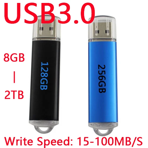 Fast Speed Black Blue Memoria USB Flash Drive 64GB USB 3 0 Pen Drive 256GB 128GB