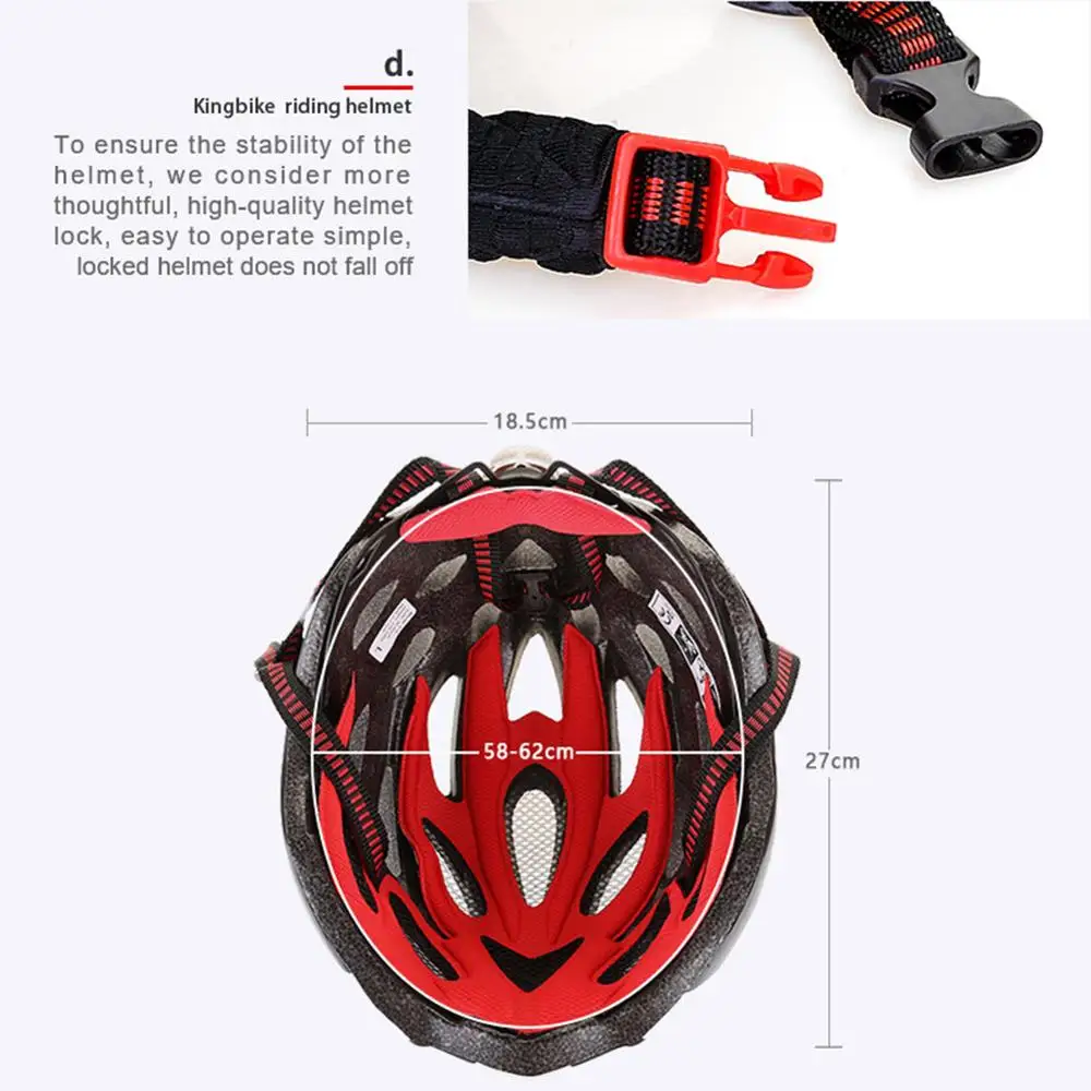 KING BIKE Portable Helmet Backpack Detachable Visor Safety Rear Led Light Cycle Helmets Sun Protection Accessories