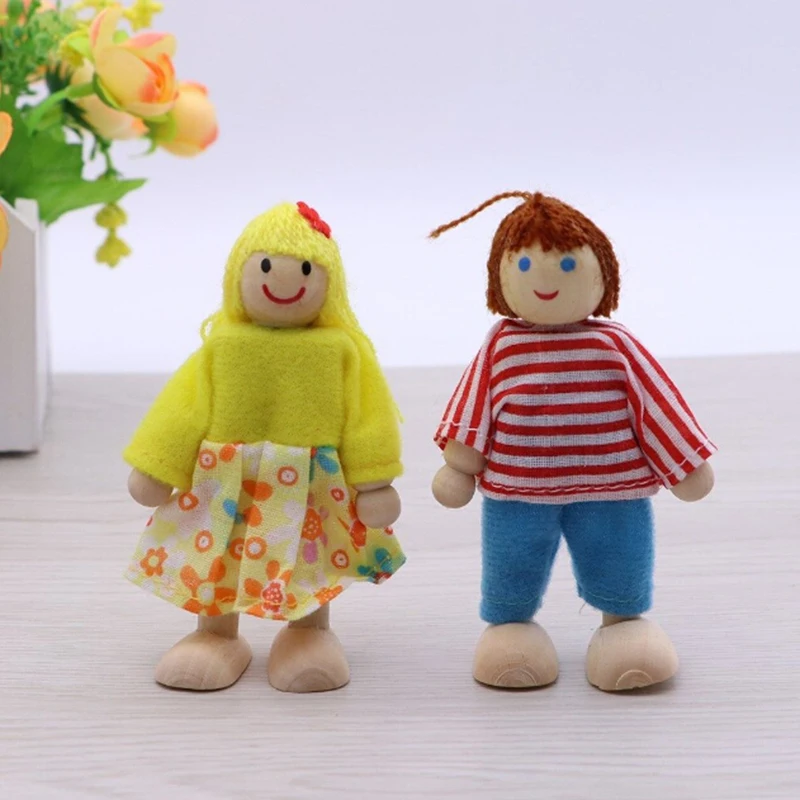 أثاث خشبي بيت الدمية الأسرة مصغرة الاطفال الأطفال التدريب 7 قطعة مجموعة